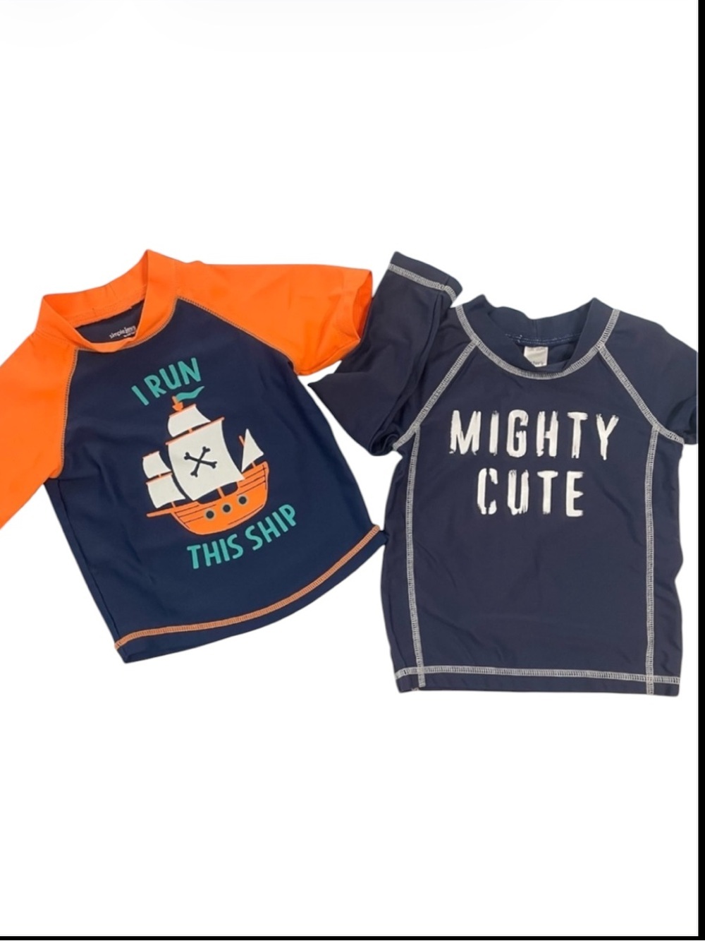 Carter's Orange and Navy Boys Swim Rashguard Set